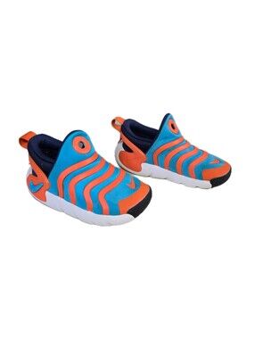 Nike Dynamo GO PS Unisex Laceless Sneanker DH3437-403 Size 9C Orange & Blue